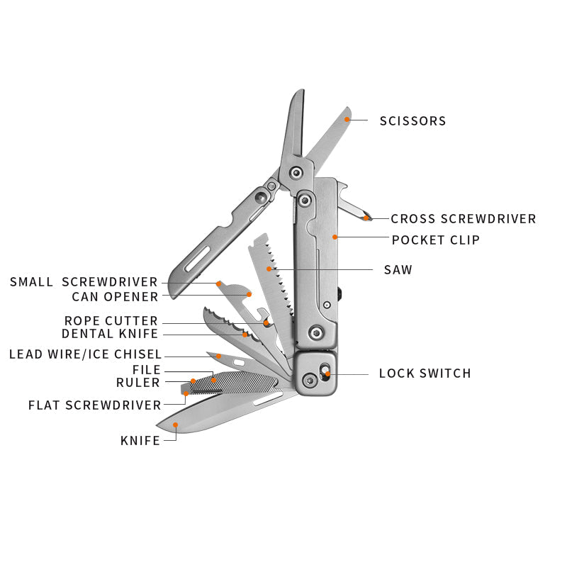 Multitool Hand Tool Screwdriver Mini Plier Portable Stainless Pocket Folding Pliers