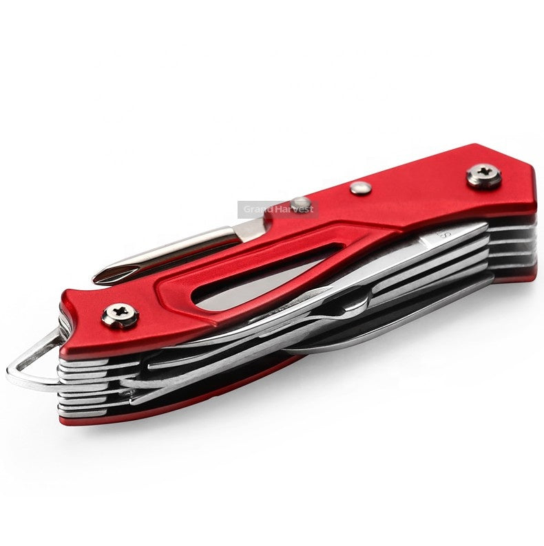 440 Stainless Steel Pocket Multi Functionioal with Folding Knife With Saw Scissors Screw Opener