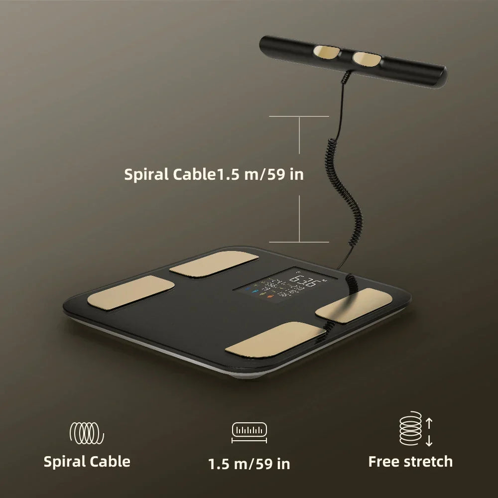 Smart Bioimpedance Scale with Hand Black