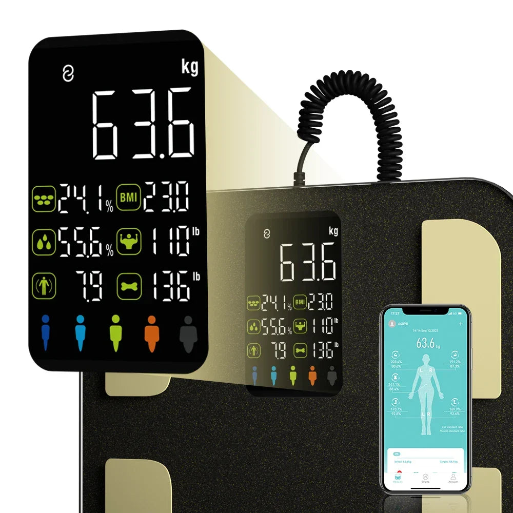 Smart Bioimpedance Scale with Hand Black