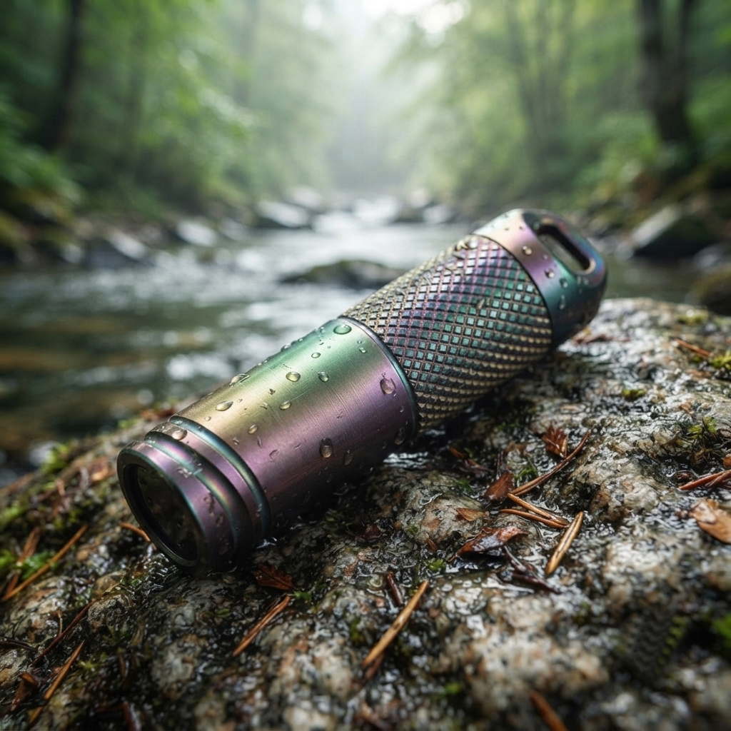 EDC Titanium Alloy Mini Flashlight With USB Charging Rechargeable Fishing Outdoor Waterproof Camping Lighting EDC Tools